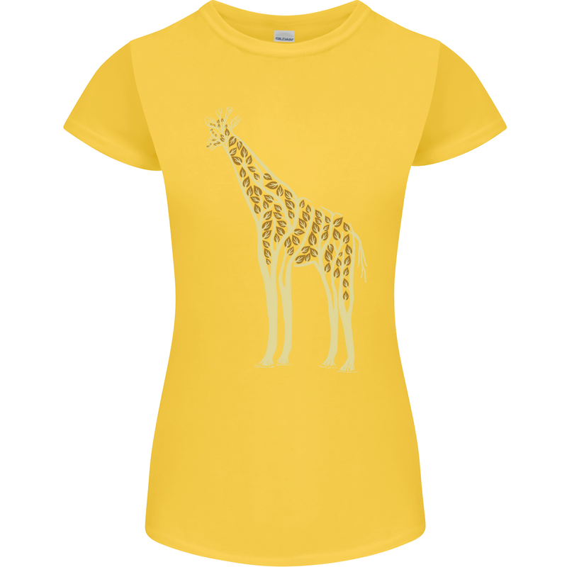 Giraffe Ecology Womens Petite Cut T-Shirt Yellow