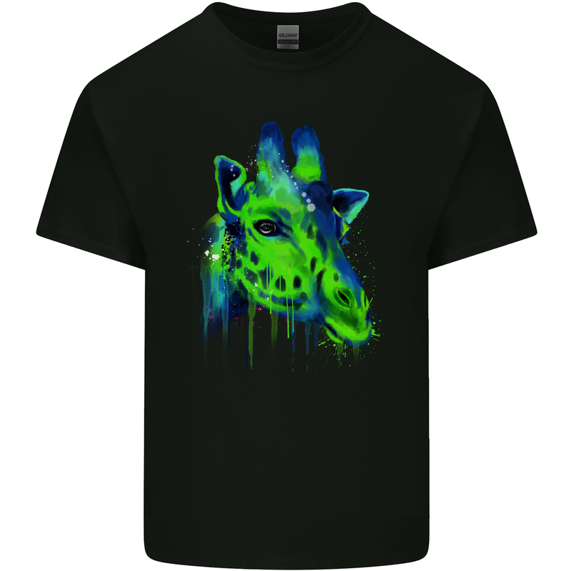 Giraffe Watercolour Kids T-Shirt Childrens Black