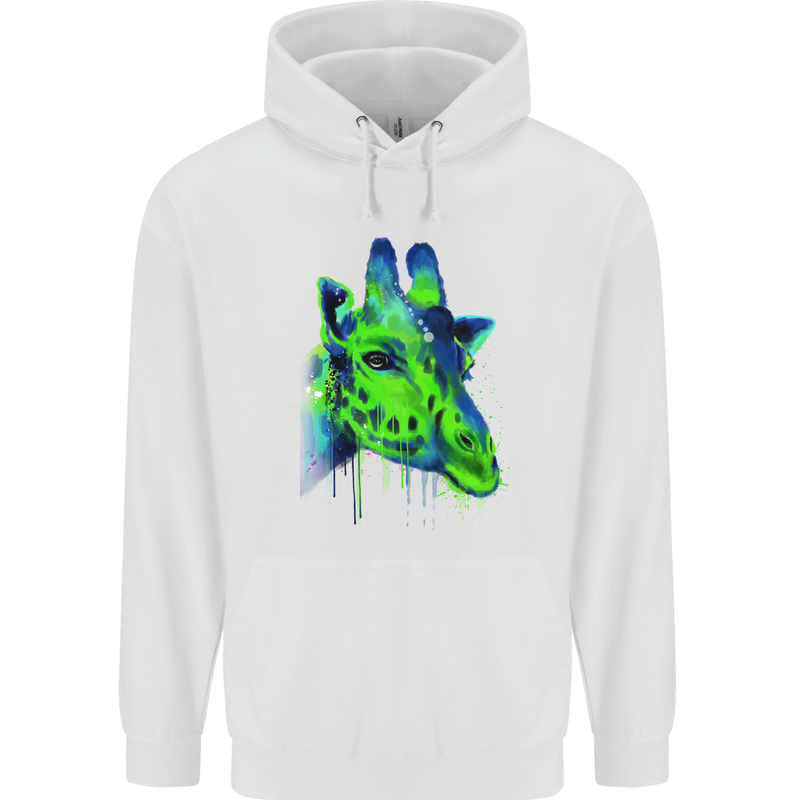 Giraffe Watercolour Mens Hoodie White