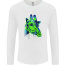 Giraffe Watercolour Mens Long Sleeve T-Shirt White