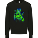 Giraffe Watercolour Mens Sweatshirt Jumper Black