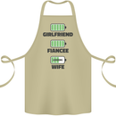 Girlfriend Fiance Wife Loading Engagement Cotton Apron 100% Organic Khaki