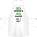 Girlfriend Fiance Wife Loading Engagement Cotton Apron 100% Organic White