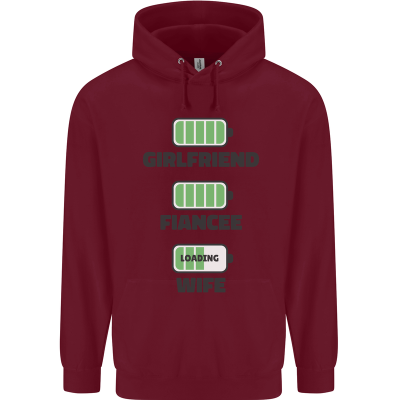 Girlfriend Fiance Wife Loading Engagement Mens 80% Cotton Hoodie Maroon