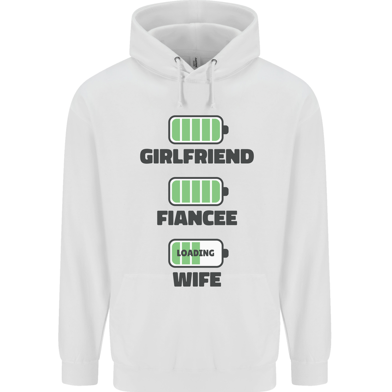 Girlfriend Fiance Wife Loading Engagement Mens 80% Cotton Hoodie White