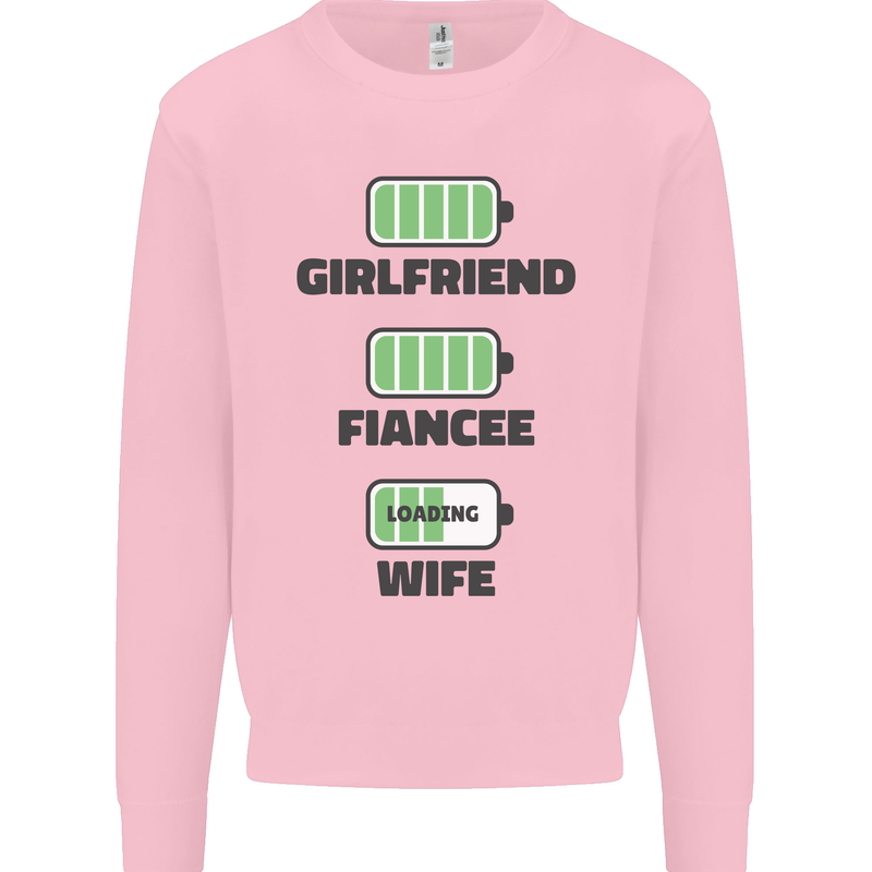 Girlfriend Fiance Wife Loading Engagement Mens Sweatshirt Jumper Light Pink