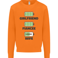 Girlfriend Fiance Wife Loading Engagement Mens Sweatshirt Jumper Orange
