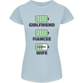 Girlfriend Fiance Wife Loading Engagement Womens Petite Cut T-Shirt Light Blue