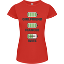 Girlfriend Fiance Wife Loading Engagement Womens Petite Cut T-Shirt Red