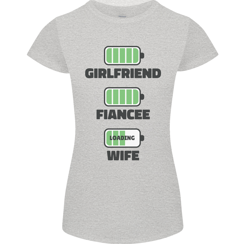 Girlfriend Fiance Wife Loading Engagement Womens Petite Cut T-Shirt Sports Grey