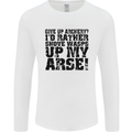 Give up Archery? Funny Archer Offensive Mens Long Sleeve T-Shirt White