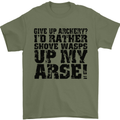 Give up Archery? Funny Archer Offensive Mens T-Shirt Cotton Gildan Military Green