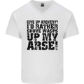 Give up Archery? Funny Archer Offensive Mens V-Neck Cotton T-Shirt White