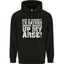 Give up Archery? Funny Offensive Archer Mens 80% Cotton Hoodie Black