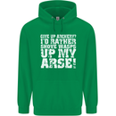 Give up Archery? Funny Offensive Archer Mens 80% Cotton Hoodie Irish Green