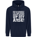Give up Archery? Funny Offensive Archer Mens 80% Cotton Hoodie Navy Blue