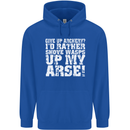 Give up Archery? Funny Offensive Archer Mens 80% Cotton Hoodie Royal Blue