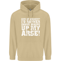 Give up Archery? Funny Offensive Archer Mens 80% Cotton Hoodie Sand