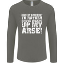 Give up Archery? Funny Offensive Archer Mens Long Sleeve T-Shirt Charcoal