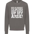 Give up Archery? Funny Offensive Archer Mens Sweatshirt Jumper Charcoal