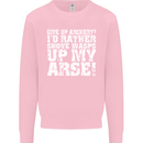 Give up Archery? Funny Offensive Archer Mens Sweatshirt Jumper Light Pink
