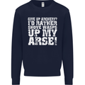 Give up Archery? Funny Offensive Archer Mens Sweatshirt Jumper Navy Blue