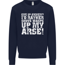 Give up Archery? Funny Offensive Archer Mens Sweatshirt Jumper Navy Blue