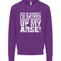 Give up Archery? Funny Offensive Archer Mens Sweatshirt Jumper Purple