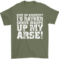 Give up Archery? Funny Offensive Archer Mens T-Shirt Cotton Gildan Military Green