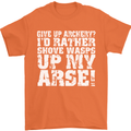 Give up Archery? Funny Offensive Archer Mens T-Shirt Cotton Gildan Orange