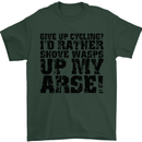Give up Cycling? Cyclist Bicycle Funny Mens T-Shirt Cotton Gildan Forest Green