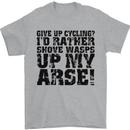Give up Cycling? Cyclist Bicycle Funny Mens T-Shirt Cotton Gildan Sports Grey
