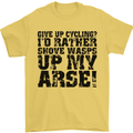 Give up Cycling? Cyclist Bicycle Funny Mens T-Shirt Cotton Gildan Yellow