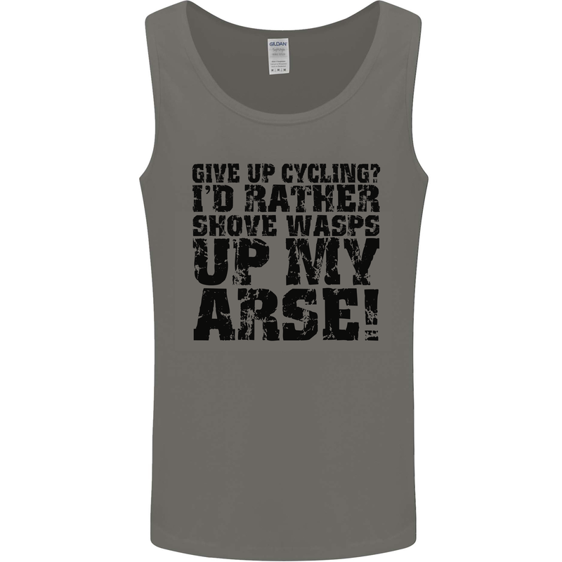 Give up Cycling? Cyclist Bicycle Funny Mens Vest Tank Top Charcoal