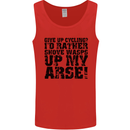 Give up Cycling? Cyclist Bicycle Funny Mens Vest Tank Top Red