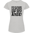 Give up Cycling? Cyclist Bicycle Funny Womens Petite Cut T-Shirt Sports Grey