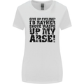 Give up Cycling? Cyclist Bicycle Funny Womens Wider Cut T-Shirt White