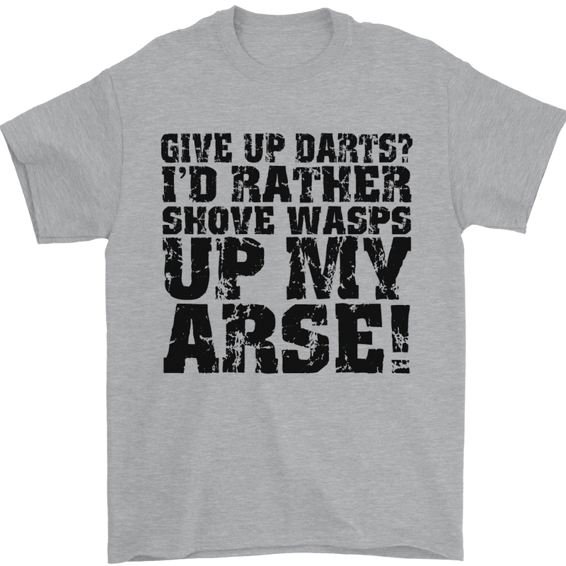 Give up Darts? Player Funny Mens T-Shirt Cotton Gildan Sports Grey