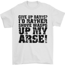 Give up Darts? Player Funny Mens T-Shirt Cotton Gildan White