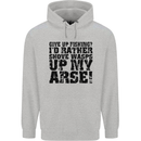 Give up Fishing? Fisherman Angling Mens 80% Cotton Hoodie Sports Grey