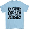 Give up Fishing? Fisherman Angling Mens T-Shirt Cotton Gildan Light Blue