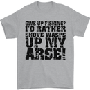 Give up Fishing? Fisherman Angling Mens T-Shirt Cotton Gildan Sports Grey