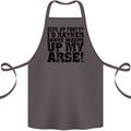 Give up Footy? Football Player Cotton Apron 100% Organic Dark Grey