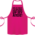 Give up Footy? Football Player Cotton Apron 100% Organic Pink