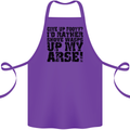 Give up Footy? Football Player Cotton Apron 100% Organic Purple