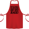 Give up Footy? Football Player Cotton Apron 100% Organic Red