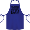 Give up Footy? Football Player Cotton Apron 100% Organic Royal Blue