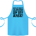 Give up Footy? Football Player Cotton Apron 100% Organic Turquoise