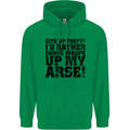Give up Footy? Football Player Mens 80% Cotton Hoodie Irish Green