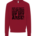 Give up Footy? Football Player Mens Sweatshirt Jumper Red